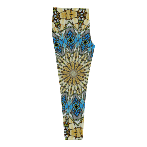 Stained Glass Kaleidoscope Mandala Abstract 1 Cassandra Women's Leggings (Model L01)