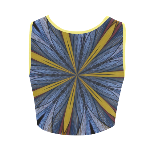 Stained Glass Kaleidoscope Mandala Abstract 4 Women's Crop Top (Model T42)