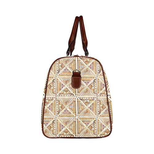 Folklore TRIANGLES pattern brown Waterproof Travel Bag/Small (Model 1639)