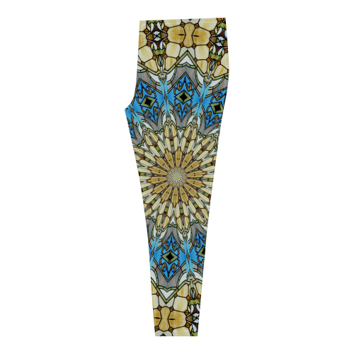 Stained Glass Kaleidoscope Mandala Abstract 1 Cassandra Women's Leggings (Model L01)