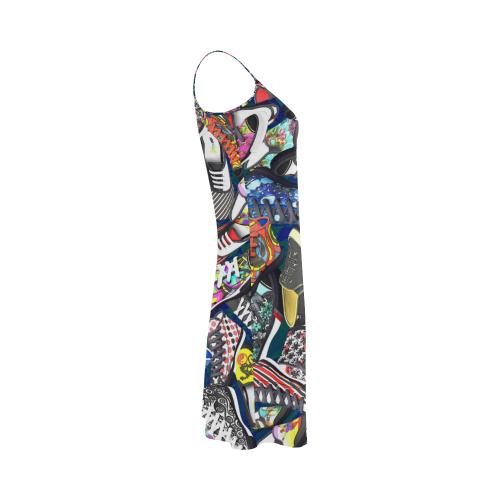A pile multicolored SHOES / SNEAKERS pattern - CRAZY dress Alcestis Slip Dress (Model D05)