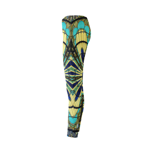 Stained Glass Kaleidoscope Mandala Abstract 5 Cassandra Women's Leggings (Model L01)