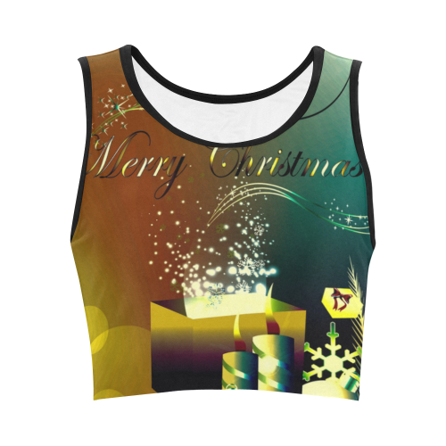 Christmas design with gifts Women's Crop Top (Model T42)