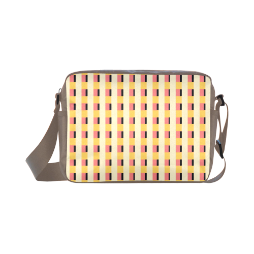 Yellow Cheque Weave Classic Cross-body Nylon Bags (Model 1632)