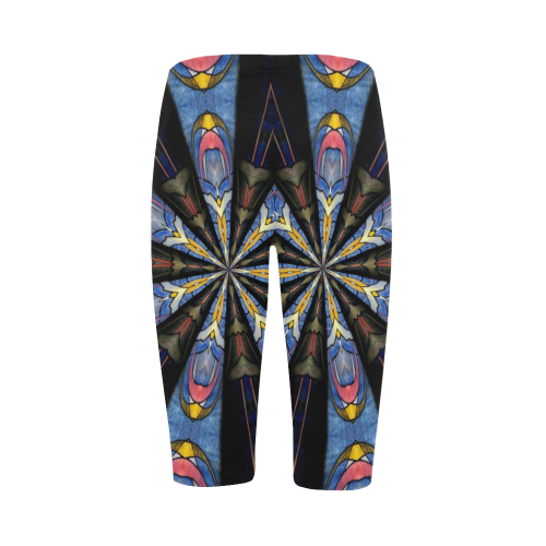 Stained Glass Kaleidoscope Mandala Abstract 3 Hestia Cropped Leggings (Model L03)