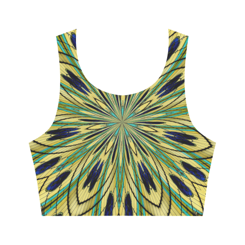 Stained Glass Kaleidoscope Mandala Abstract 2 Women's Crop Top (Model T42)