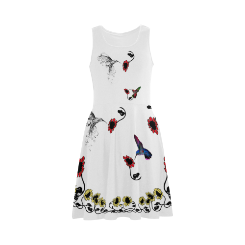 Hummingbird Border Print Atalanta Sundress (Model D04)