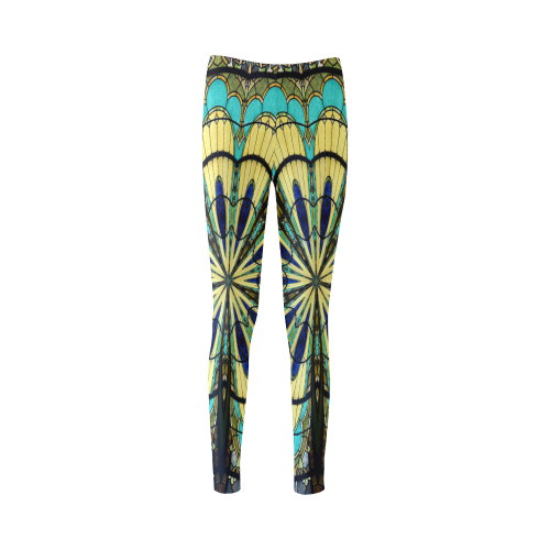 Stained Glass Kaleidoscope Mandala Abstract 5 Cassandra Women's Leggings (Model L01)