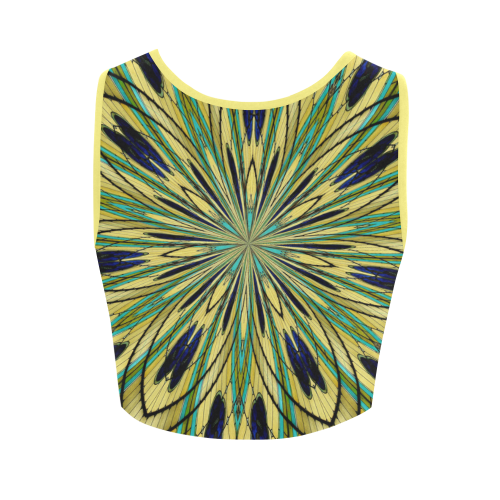 Stained Glass Kaleidoscope Mandala Abstract 2 Women's Crop Top (Model T42)