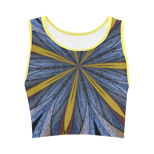 Stained Glass Kaleidoscope Mandala Abstract 4 Women's Crop Top (Model T42)