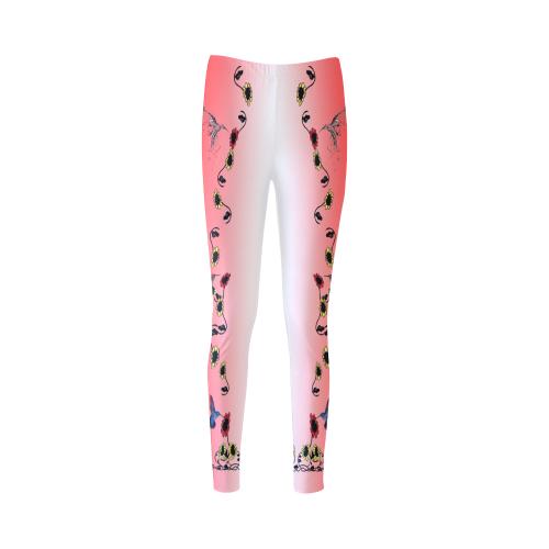 Hummingbird Border Print Cassandra Women's Leggings (Model L01)