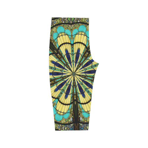 Stained Glass Kaleidoscope Mandala Abstract 5 Hestia Cropped Leggings (Model L03)