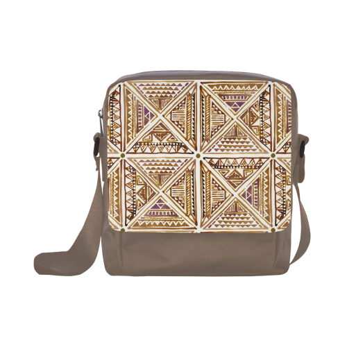 Folklore TRIANGLES pattern brown Crossbody Nylon Bags (Model 1633)