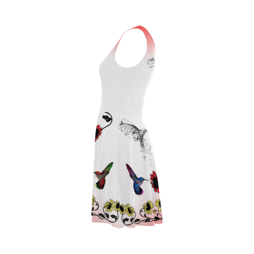 Hummingbird Border Print Atalanta Sundress (Model D04)