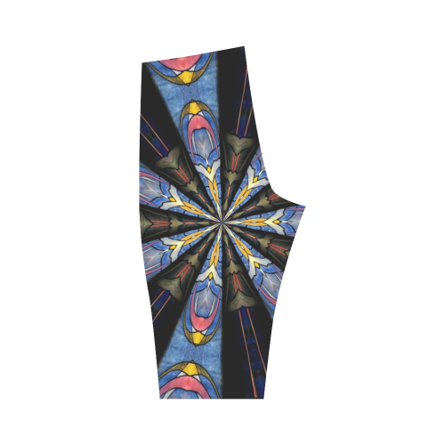 Stained Glass Kaleidoscope Mandala Abstract 3 Hestia Cropped Leggings (Model L03)