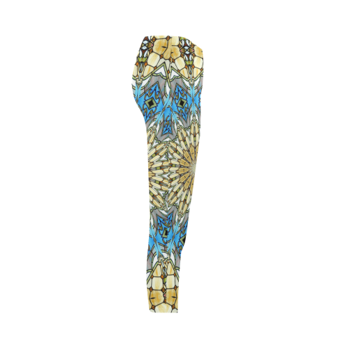 Stained Glass Kaleidoscope Mandala Abstract 1 Capri Legging (Model L02)