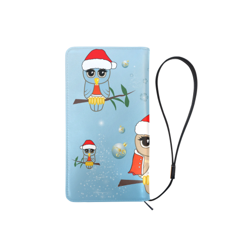 Cute cartoon christmas owls Men's Clutch Purse （Model 1638）