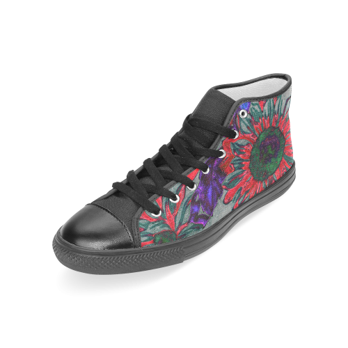 amazing neon floral 7 Women's Classic High Top Canvas Shoes (Model 017)