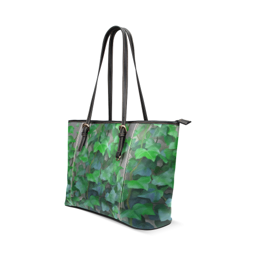 Vines, climbing plant Leather Tote Bag/Small (Model 1640)