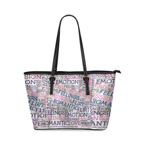 made of words,great feelings A Leather Tote Bag/Small (Model 1640)