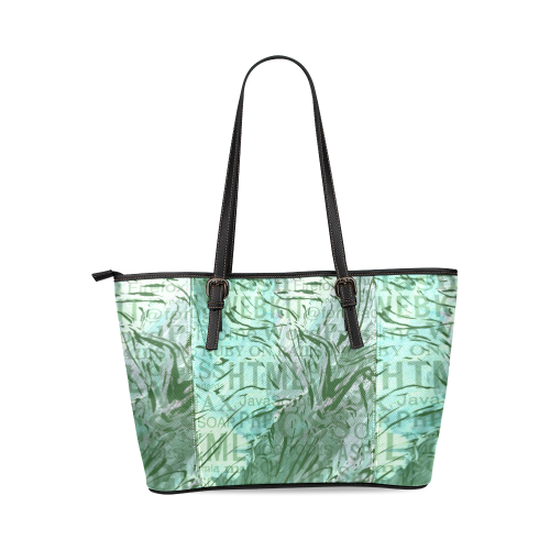 made of words,computer C Leather Tote Bag/Small (Model 1640)