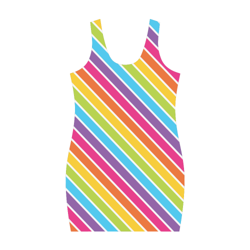 rainbow stripes Medea Vest Dress (Model D06)