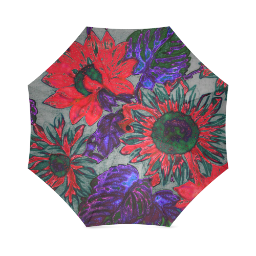 amazing neon floral 7 Foldable Umbrella (Model U01)