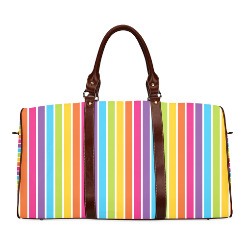 rainbow stripes Waterproof Travel Bag/Large (Model 1639)