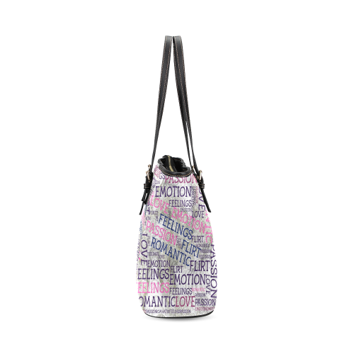 made of words,great feelings A Leather Tote Bag/Large (Model 1640)