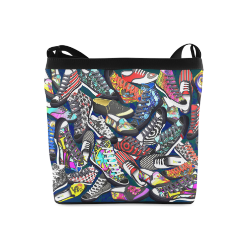 A pile multicolored SHOES / SNEAKERS pattern Crossbody Bags (Model 1613)