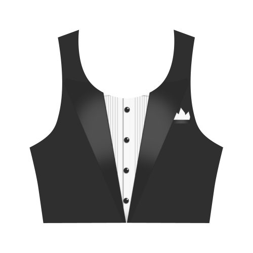 Fake Tuxedo Women's Crop Top (Model T42)