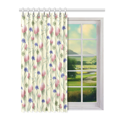 Field of wild flowers Window Curtain 52" x 63"(One Piece)