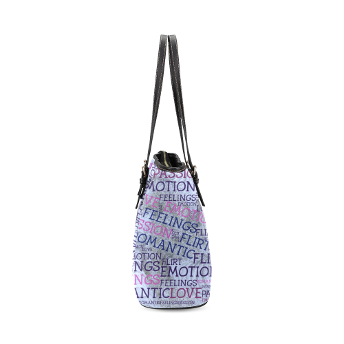 made of words,great feelings D Leather Tote Bag/Small (Model 1640)