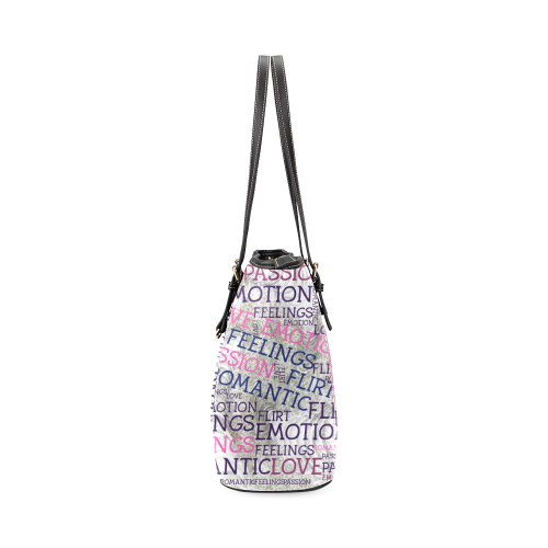 made of words,great feelings A Leather Tote Bag/Small (Model 1640)