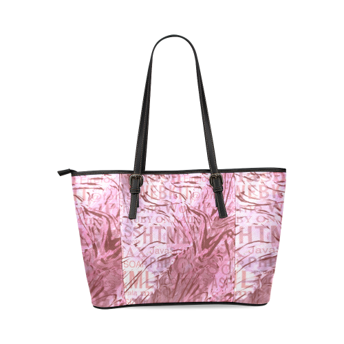 made of words,computer B Leather Tote Bag/Small (Model 1640)
