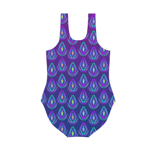 Peacock Feathers Pattern by ArtformDesigns Vest One Piece Swimsuit (Model S04)