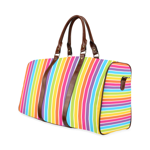 rainbow stripes Waterproof Travel Bag/Large (Model 1639)