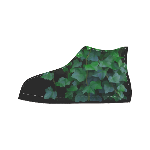 Vines, climbing plant on black Men’s Classic High Top Canvas Shoes (Model 017)
