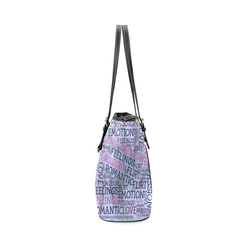 made of words,great feelings D Leather Tote Bag/Large (Model 1640)