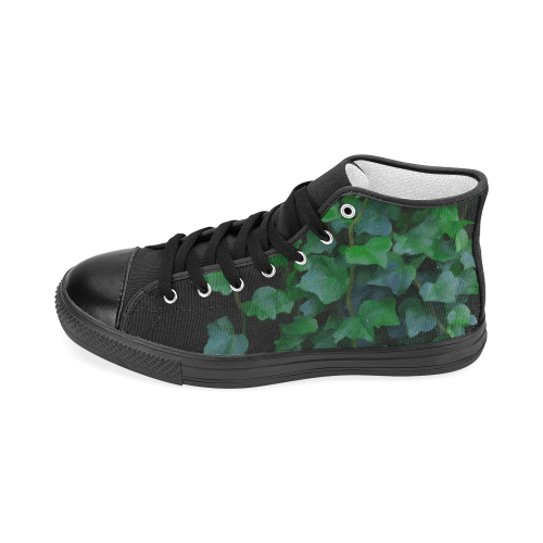 Vines, climbing plant on black Men’s Classic High Top Canvas Shoes (Model 017)