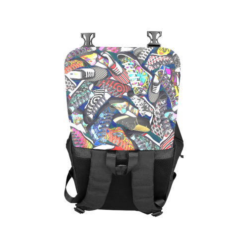 A pile multicolored SHOES / SNEAKERS pattern Casual Shoulders Backpack (Model 1623)