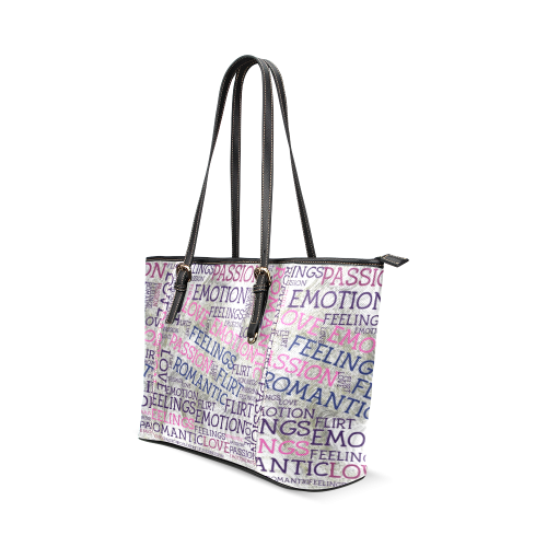 made of words,great feelings A Leather Tote Bag/Small (Model 1640)