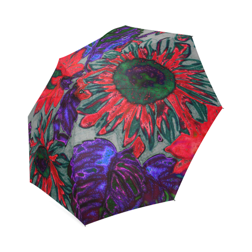 amazing neon floral 7 Foldable Umbrella (Model U01)