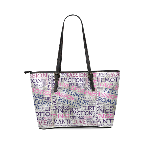 made of words,great feelings A Leather Tote Bag/Small (Model 1640)