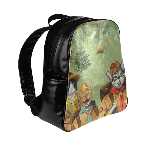 Cat Scouts Backpack Multi-Pockets Backpack (Model 1636)