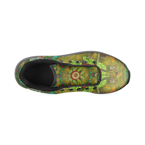 Panda Bears with motorcycles in the mandala forest Men’s Running Shoes (Model 020)