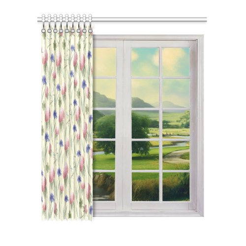 Field of wild flowers Window Curtain 52" x 63"(One Piece)