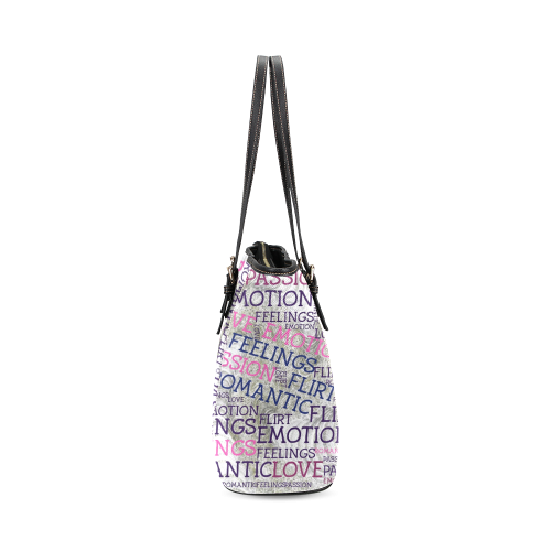 made of words,great feelings A Leather Tote Bag/Small (Model 1640)