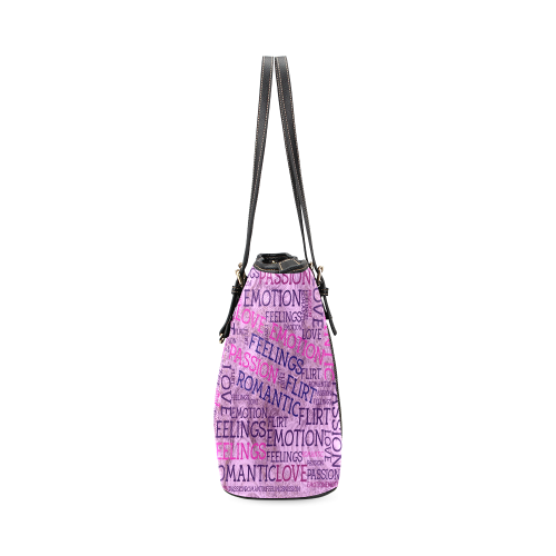 made of words,great feelings B Leather Tote Bag/Large (Model 1640)