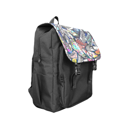 A pile multicolored SHOES / SNEAKERS pattern Casual Shoulders Backpack (Model 1623)